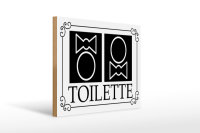 Holzschild Toilette 40x30cm WC Piktogramm Dekoration
