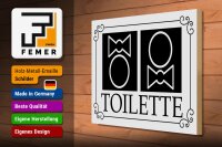 Holzschild Toilette 40x30cm WC Piktogramm Dekoration