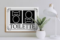 Holzschild Toilette 40x30cm WC Piktogramm Dekoration
