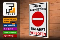 Holzschild Halteverbot 30x40cm Privat Einfahrt verboten