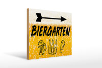 Holzschild 30x40cm Biergarten rechts Bier Schild