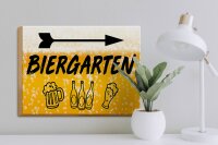 Holzschild 30x40cm Biergarten rechts Bier Schild