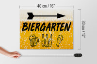 Holzschild 30x40cm Biergarten rechts Bier Schild
