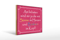 Holzschild Spruch 40x30cm am liebsten sind die mit Sonne