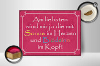 Holzschild Spruch 40x30cm am liebsten sind die mit Sonne