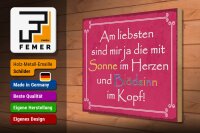 Holzschild Spruch 40x30cm am liebsten sind die mit Sonne