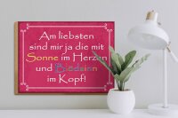 Holzschild Spruch 40x30cm am liebsten sind die mit Sonne