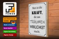Holzschild Spruch 30x40cm Mut ist Kraft aus Träumen