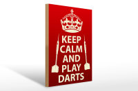 Holzschild Spruch 30x40cm Keep Calm and play Darts