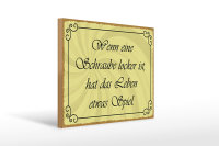 Holzschild Spruch 40x30cm Schraube locker Leben Spiel