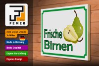 Holzschild Hinweis 40x30cm frische Birnen Hofladen