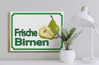 Holzschild Hinweis 40x30cm frische Birnen Hofladen