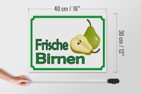 Holzschild Hinweis 40x30cm frische Birnen Hofladen