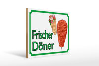 Holzschild Hinweis 40x30cm frischer Döner Restaurant