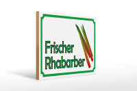 Holzschild Hinweis 40x30cm frische Rhabarber Hofladen