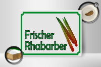 Holzschild Hinweis 40x30cm frische Rhabarber Hofladen
