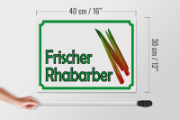 Holzschild Hinweis 40x30cm frische Rhabarber Hofladen