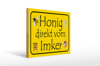 Holzschild Hinweis 40x30cm Honig direkt vom Imker