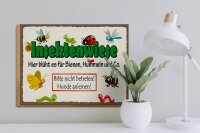Holzschild Hinweis 40x30cm Insektenwiese Bienen Hummeln