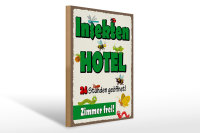 Holzschild Hinweis 30x40cm Insektenhotel Zimmer frei