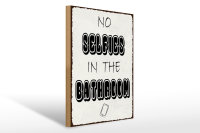 Holzschild Hinweis 30x40cm No Selfies in the Bathroom