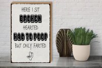 Holzschild Spruch 30x40cm here i sit broken hearted came