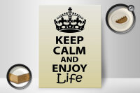 Holzschild Spruch 30x40cm Keep Calm and enjoy life