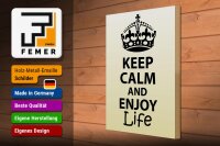 Holzschild Spruch 30x40cm Keep Calm and enjoy life