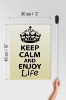 Holzschild Spruch 30x40cm Keep Calm and enjoy life