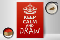 Holzschild Spruch 30x40cm Keep Calm and draw
