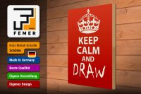 Holzschild Spruch 30x40cm Keep Calm and draw