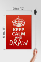 Holzschild Spruch 30x40cm Keep Calm and draw