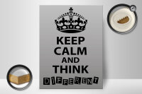 Holzschild Spruch 30x40cm Keep Calm think different