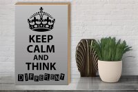 Holzschild Spruch 30x40cm Keep Calm think different