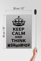 Holzschild Spruch 30x40cm Keep Calm think different