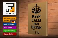 Holzschild Spruch 30x40cm Keep Calm and drink tea