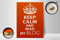 Holzschild Spruch 30x40cm Keep Calm and read my block