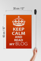 Holzschild Spruch 30x40cm Keep Calm and read my block
