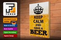 Holzschild Spruch 30x40cm Keep Calm and have a Beer Bier