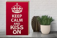 Holzschild Spruch 30x40cm Keep Calm and kiss on