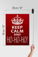 Holzschild Spruch 30x40cm Keep Calm and Ho Ho Ho Christmas
