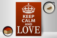 Holzschild Spruch 30x40cm Keep Calm and Love