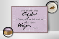 Holzschild Spruch 40x30cm er hat seinen Engeln befohlen