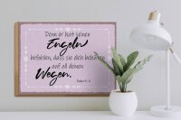 Holzschild Spruch 40x30cm er hat seinen Engeln befohlen