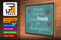 Holzschild Spruch 40x30cm Zuhause Ort Freunde zur Familie