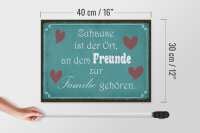 Holzschild Spruch 40x30cm Zuhause Ort Freunde zur Familie