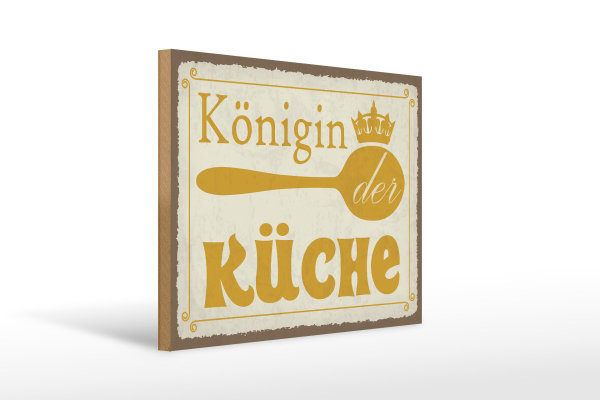 Holzschild Spruch 40x30cm Königin der Küche Krone