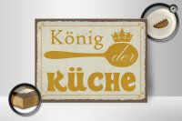 Holzschild Spruch 40x30cm König der Küche Krone