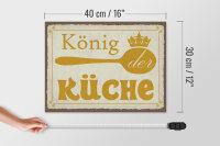 Holzschild Spruch 40x30cm König der Küche Krone