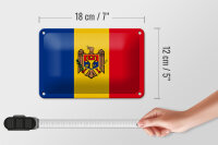 Blechschild Flagge Moldau 18x12cm Flag of Moldova Dekoration